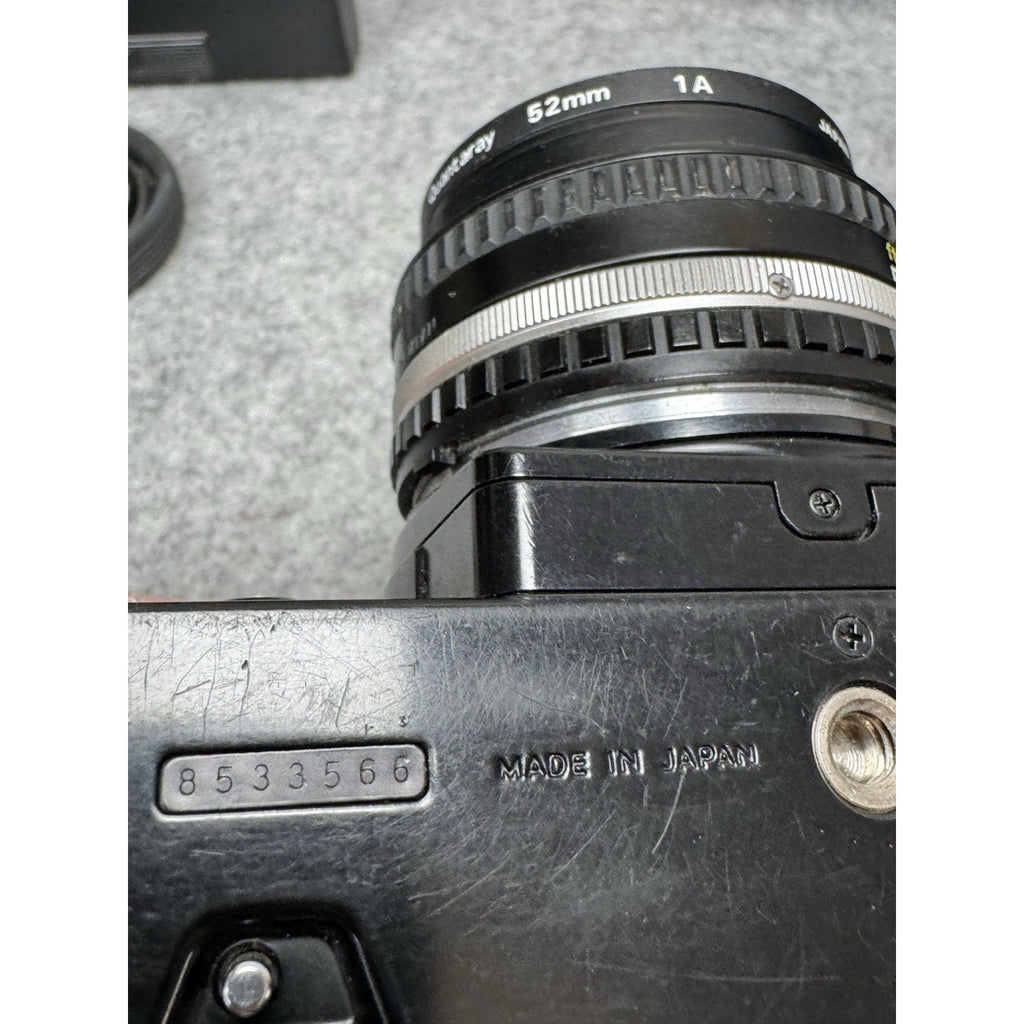 Nikon FG 35mm Camera Lot Series E 50mm 1.8 Quantaray 80-200 SB-15 Untested