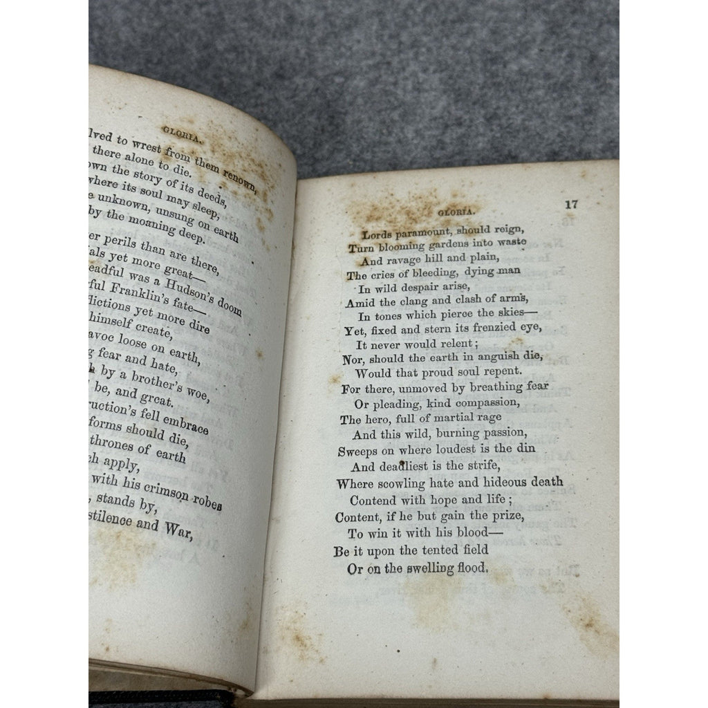 Gloria and Other Poems C.W. Lownsbury 1864 Civil War Michigan Poetry