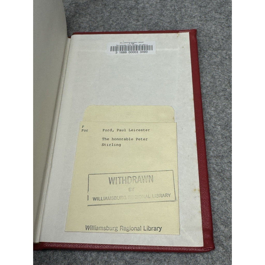 The Honorable Peter Stirling Paul Leicester Ford 1968 Gregg Press Hardcover