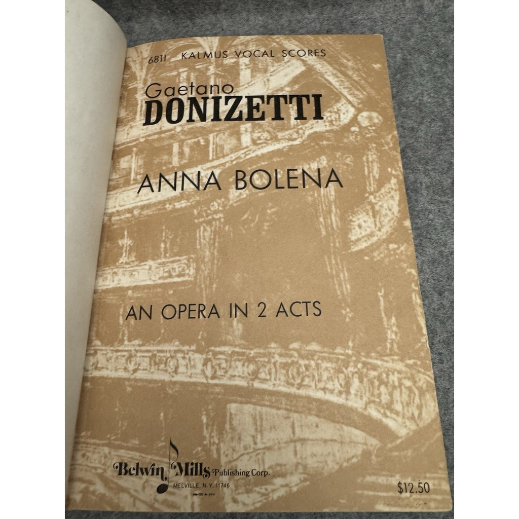 Donizetti Anna Bolena Opera Vocal Score HC Kalmus Library Bound Italian