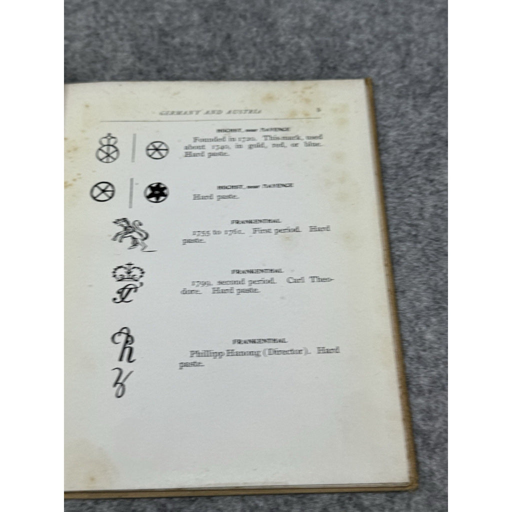 1920 China and Pottery Marks Gilman Collamore Hardcover Porcelain Reference