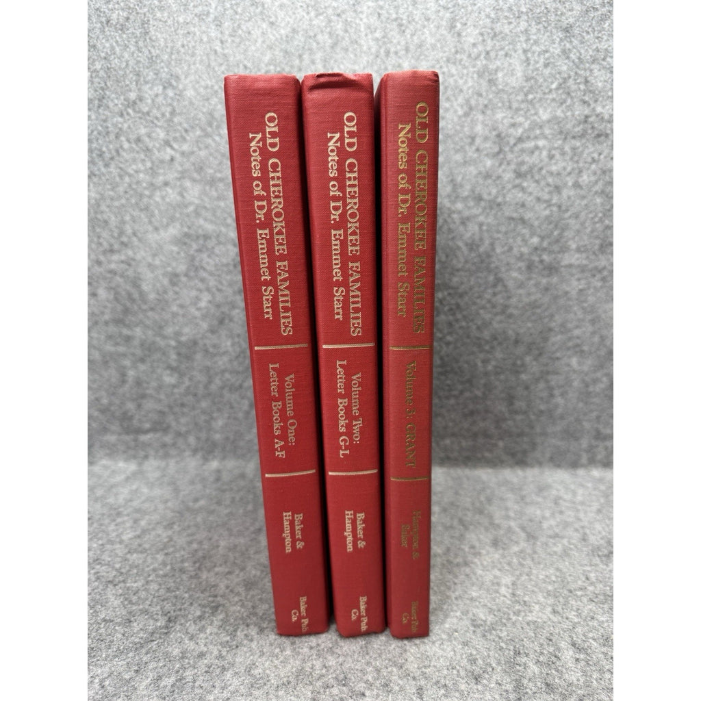 1987-88 Rare Old Cherokee Families Emmet Starr 3 Vol Genealogy Set