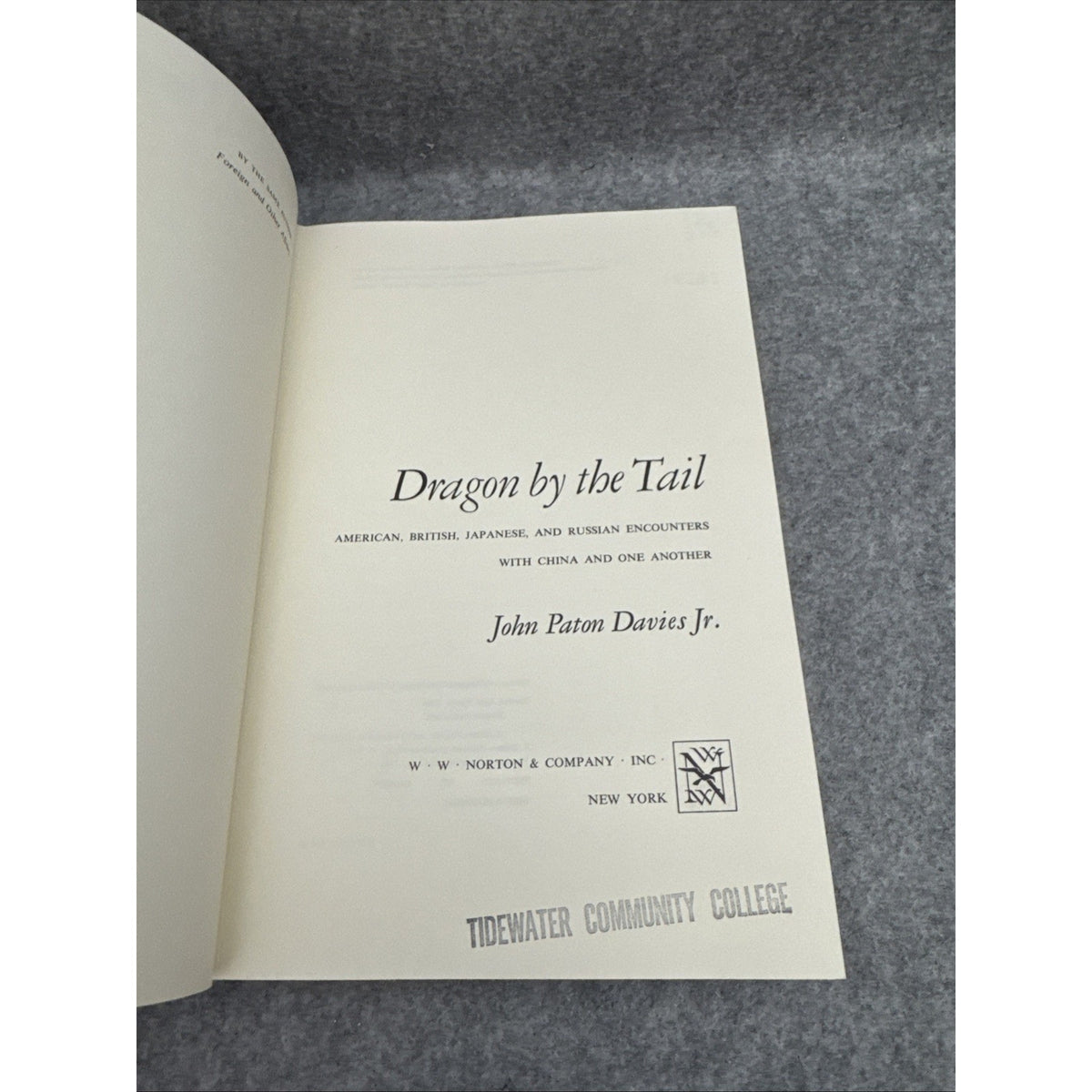 Dragon By The Tail By John P. Davies (1972) 1st Edition Hardcover DJ
