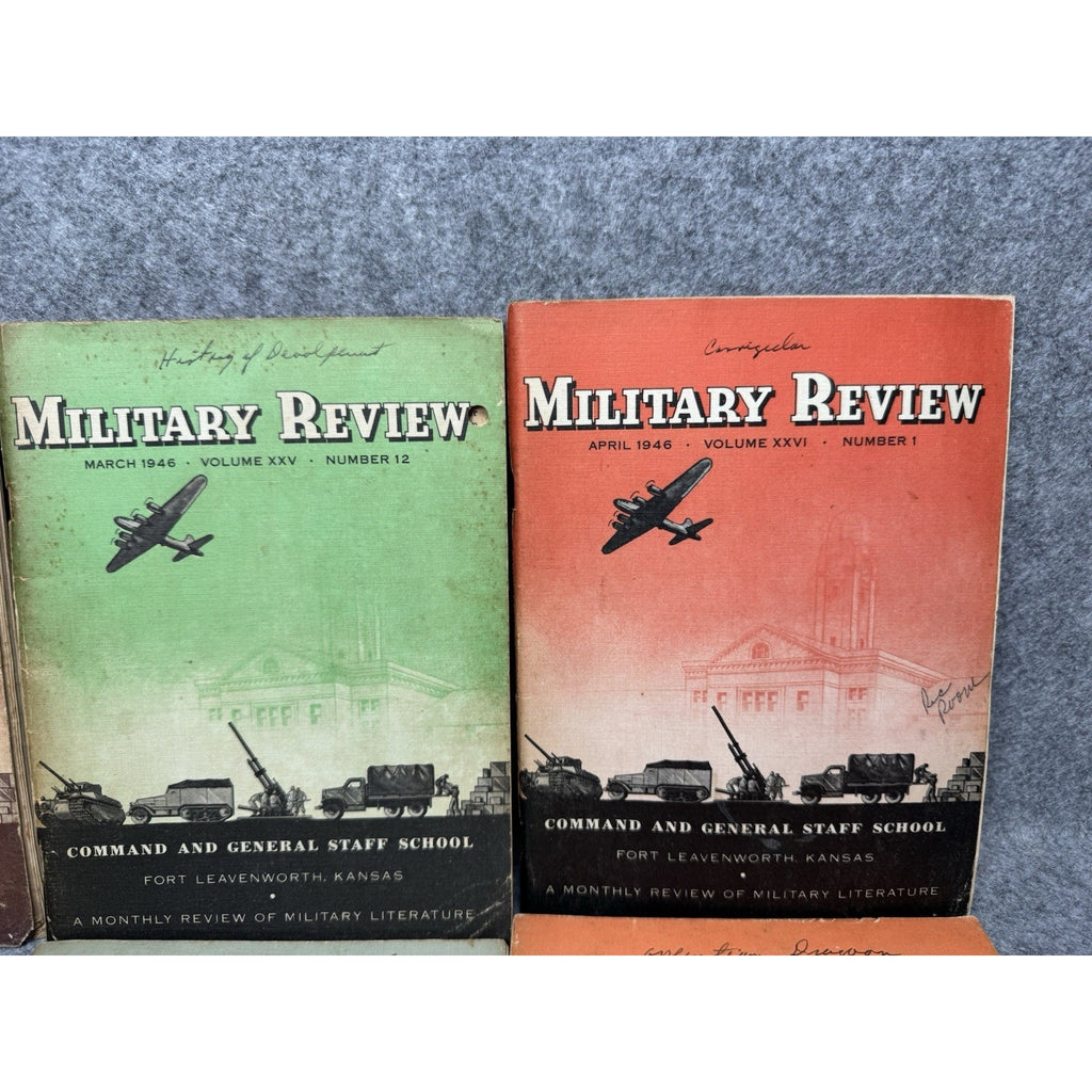 Military Review Lot 11 Magazines 1945–1947 WWII Army Maps Fort Leavenworth