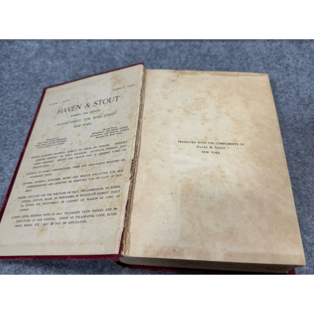 1899 Haven & Stout Red Manual of Statistics Telegraphic Code Hardcover