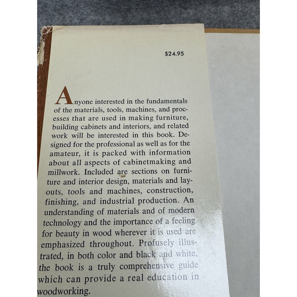 1970 Cabinetmaking and Millwork John L Feirer Woodworking Illustrated HC DJ