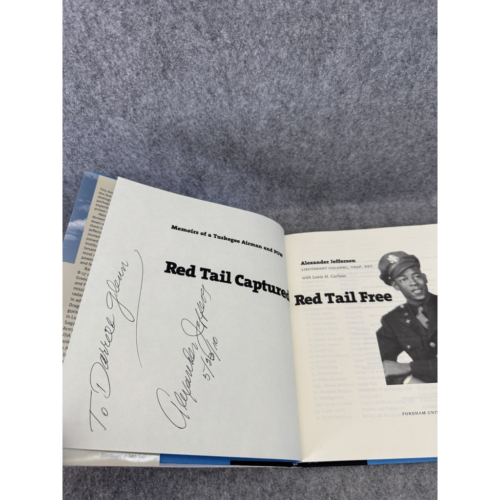Signed Red Tail Captured Red Tail Free Tuskegee Airman Memoir HC 2005