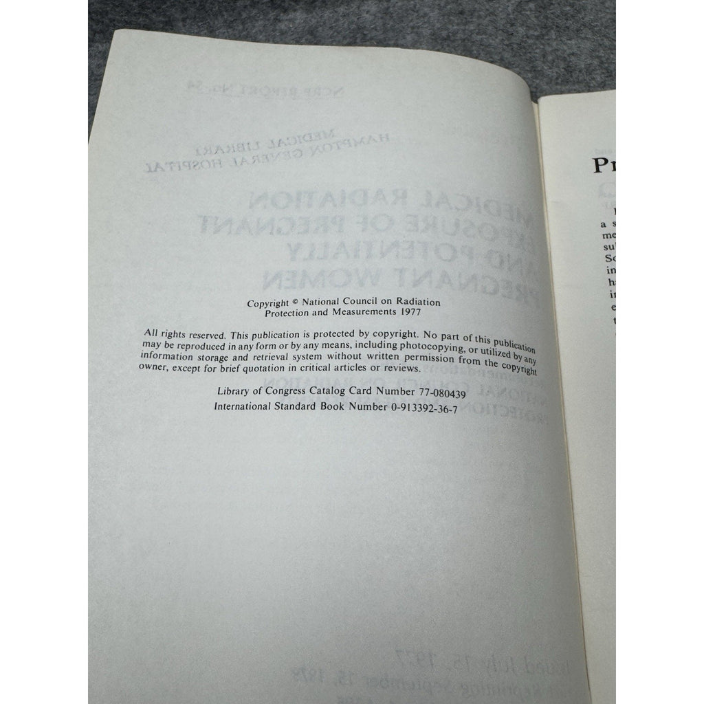 NCRP Report 54 Medical Radiation Exposure Pregnant Women Radiology