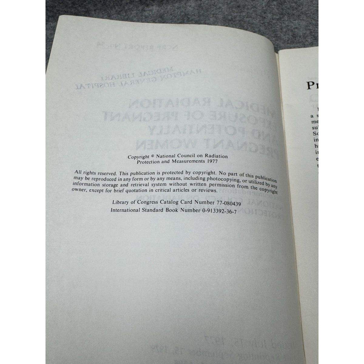 NCRP Report 54 Medical Radiation Exposure Pregnant Women Radiology