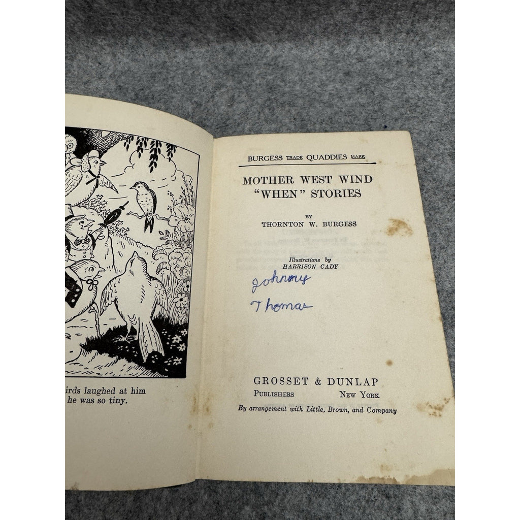 1917 Mother West Wind “When” Stories Thornton W. Burgess HC Harrison Cady