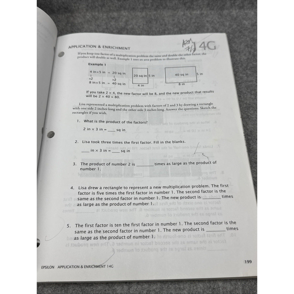 Epsilon Student Workbook : Fractions by Math-U-See (2013, Trade Paperback) USED