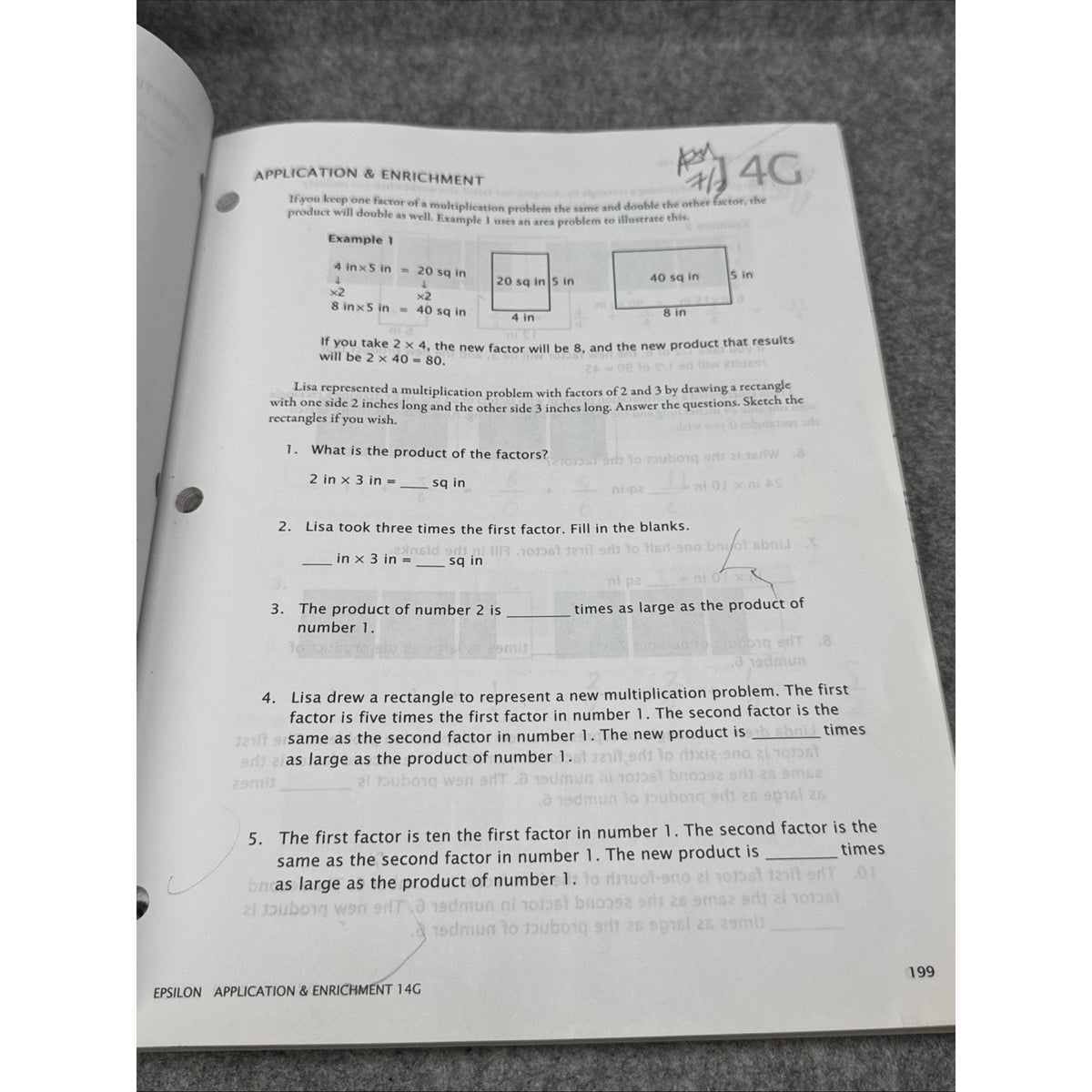 Epsilon Student Workbook : Fractions by Math-U-See (2013, Trade Paperback) USED