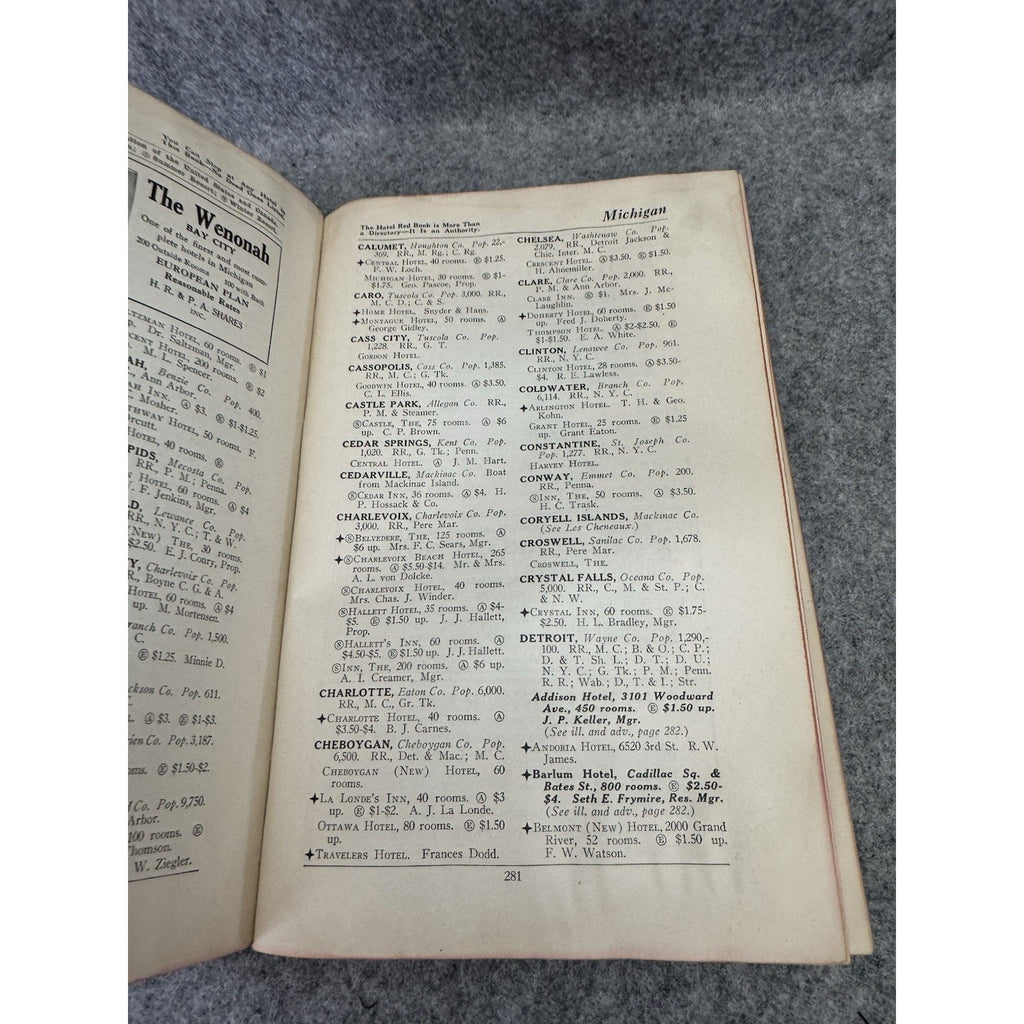 1928 Official Hotel Red Book and Directory HC American Hotel Association