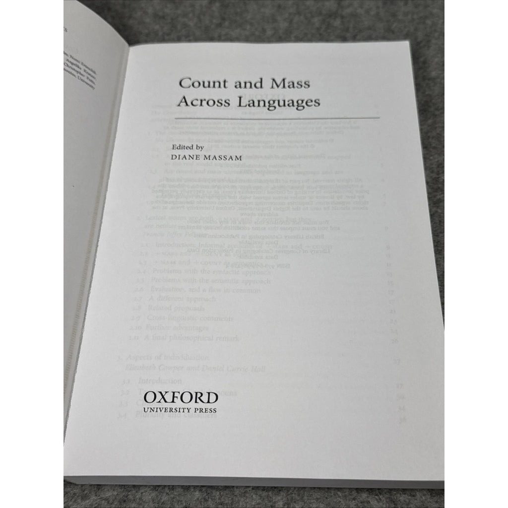 Oxford Studies in Theoretical Linguistics Ser.: Count and Mass Across Languages