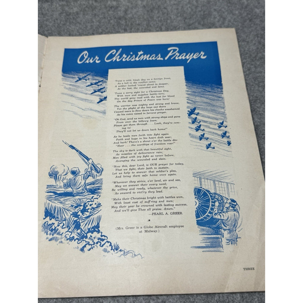 1943 Globe Beam December WWII Aircraft Magazine AT-10 Christmas Fort Worth.