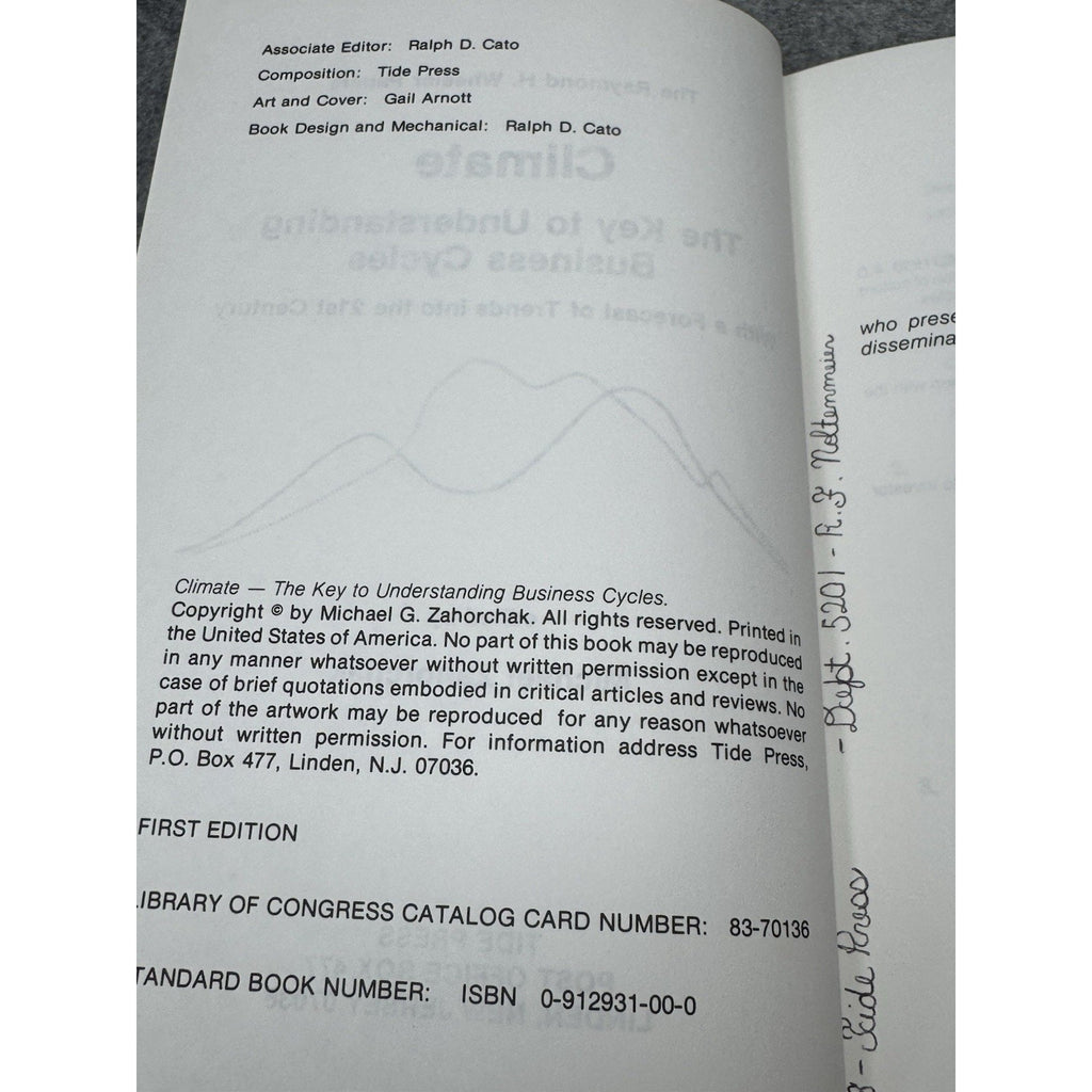 Scarce Climate Business Cycles Raymond Wheeler Papers First Edition Hardcover