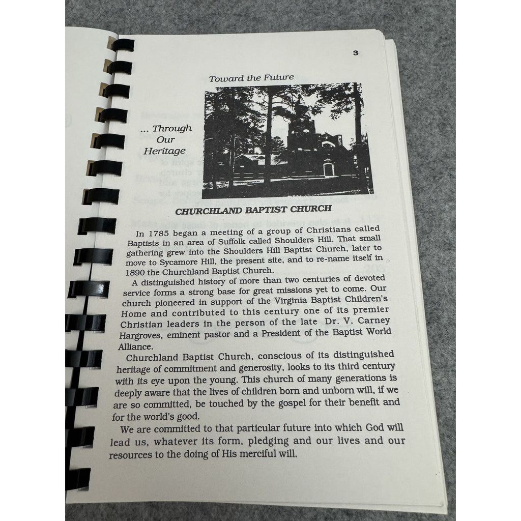 Churchland Baptist Church Cookbook 1996 2nd Printing Chesapeake VA Spiral