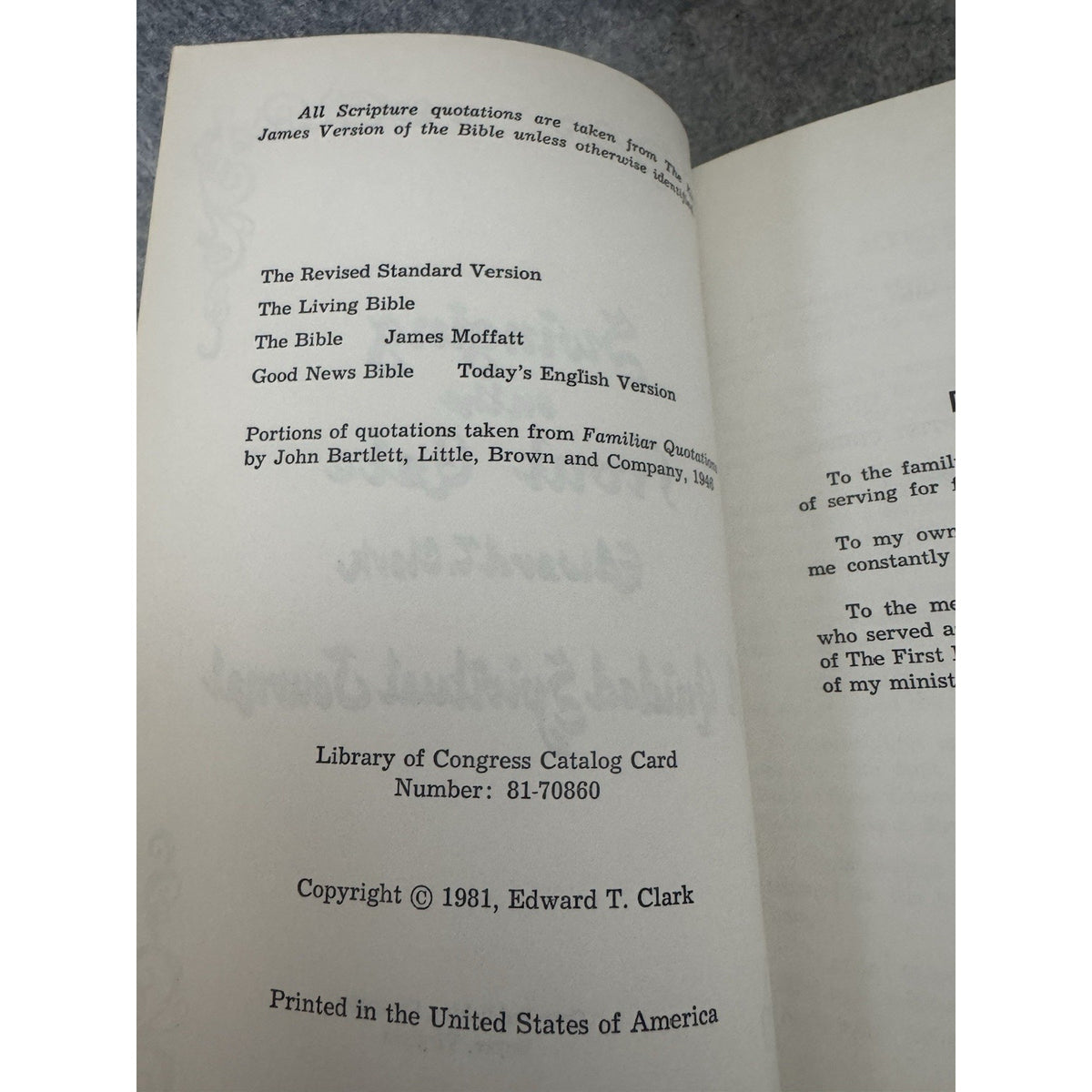 Signed Swinging on the Front Gate Edward T Clark HC DJ 1981 Journal