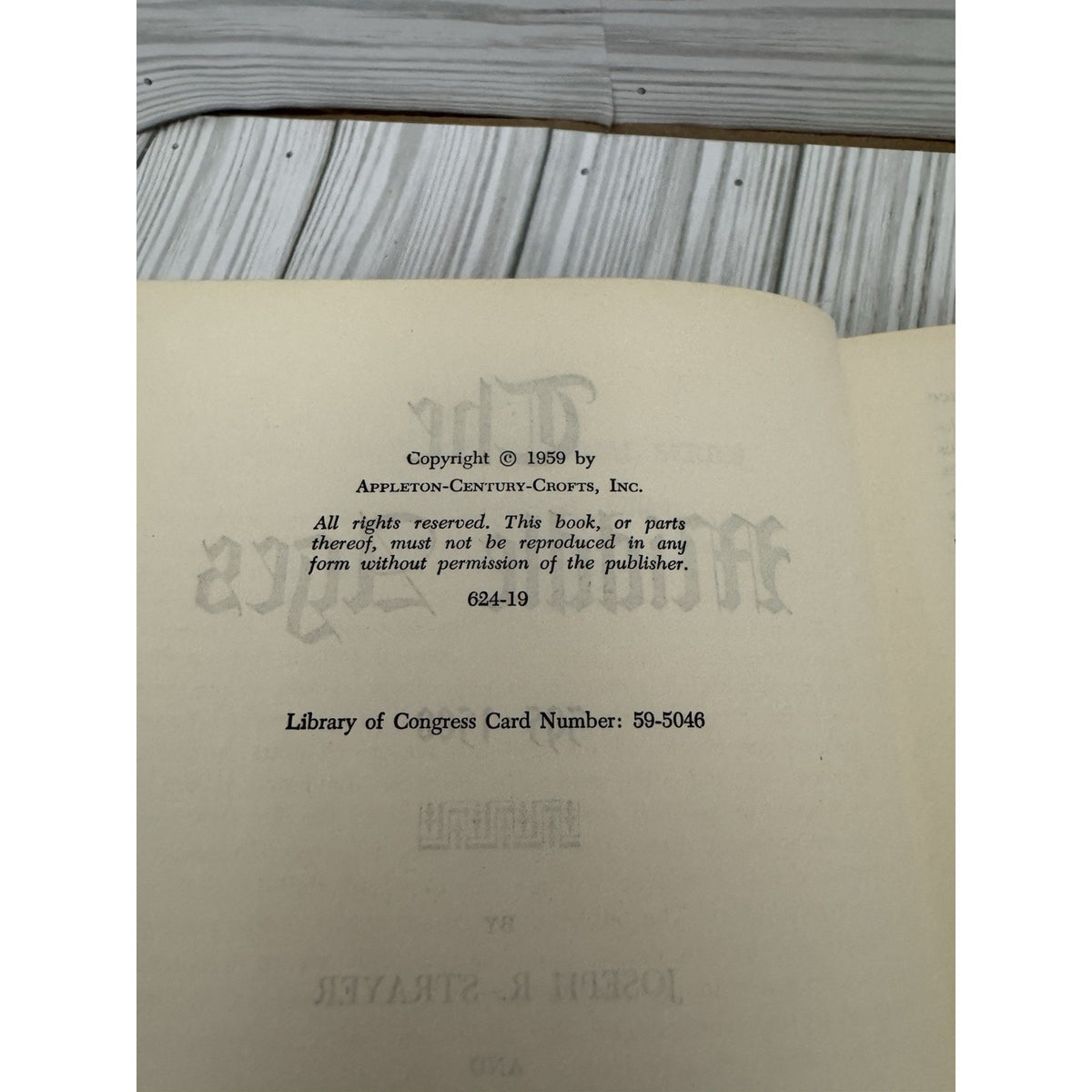 The Middle Ages 395 to 1500 Joseph R. Strayer Dana Munro 4th Edition 1959 Book