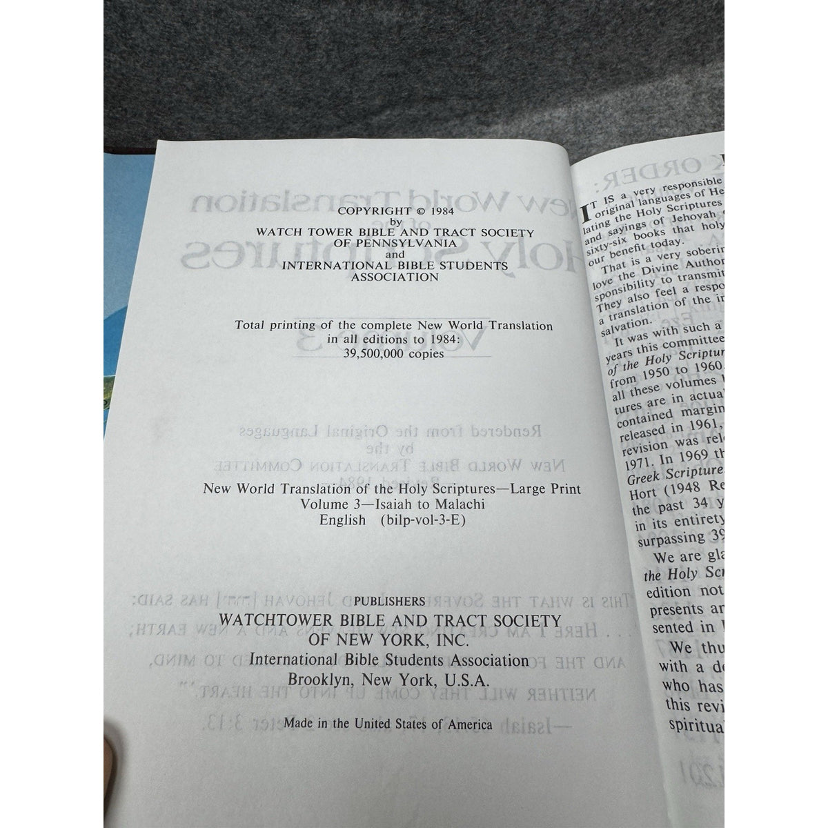 1984 New World Translation Bible Lot Reference & Large Print Vols 2 3 JW
