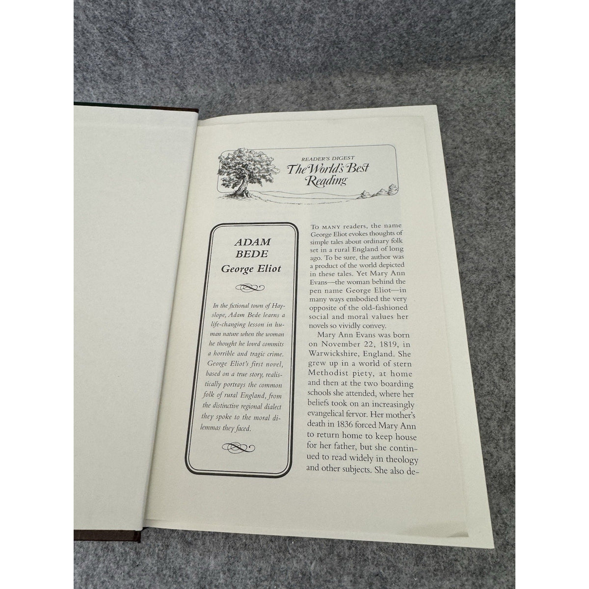 George Eliot Adam Bede 2010 Reader’s Digest Hardcover Classic Novel