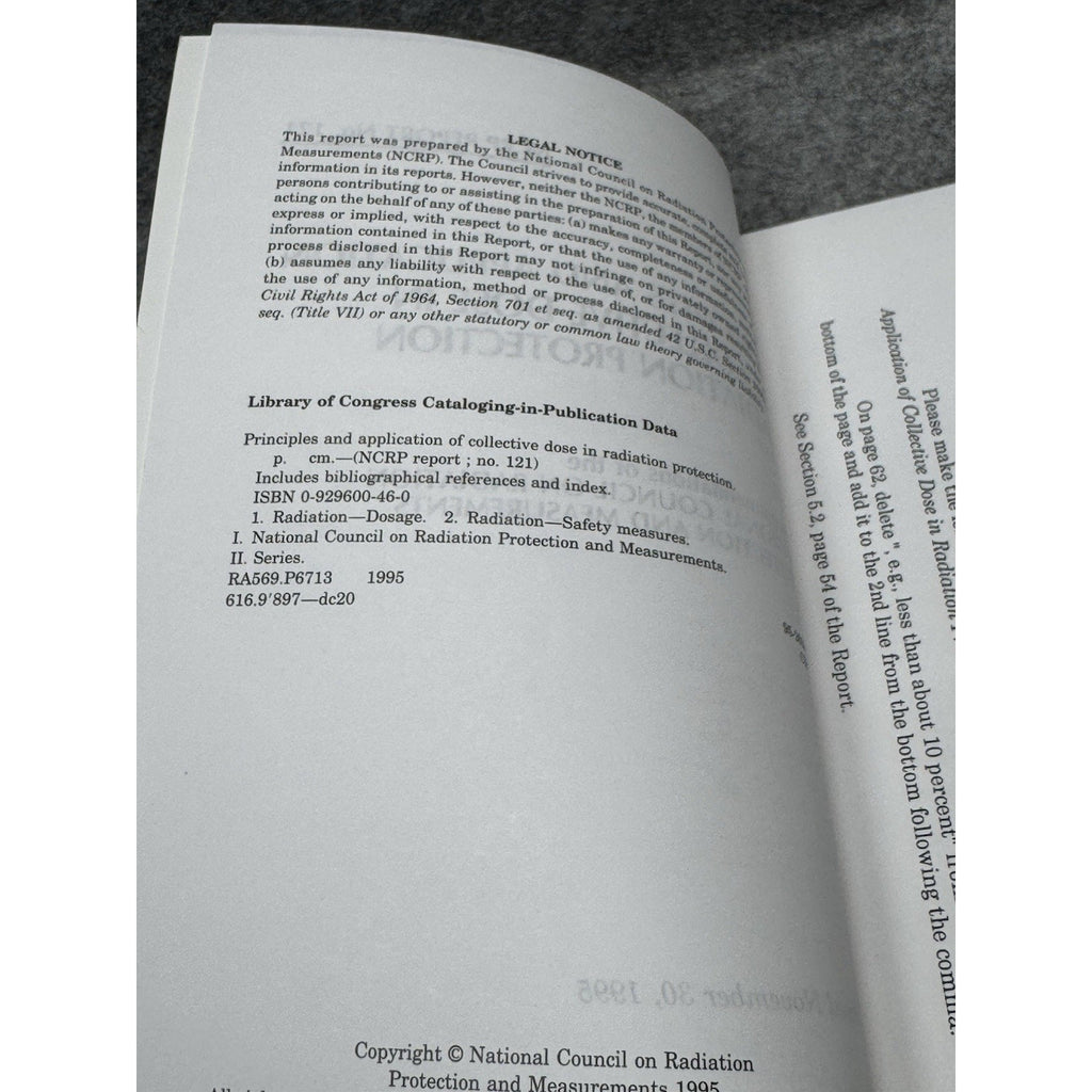 NCRP Report 121 Collective Dose Radiation Protection 1995 + Corrigendum