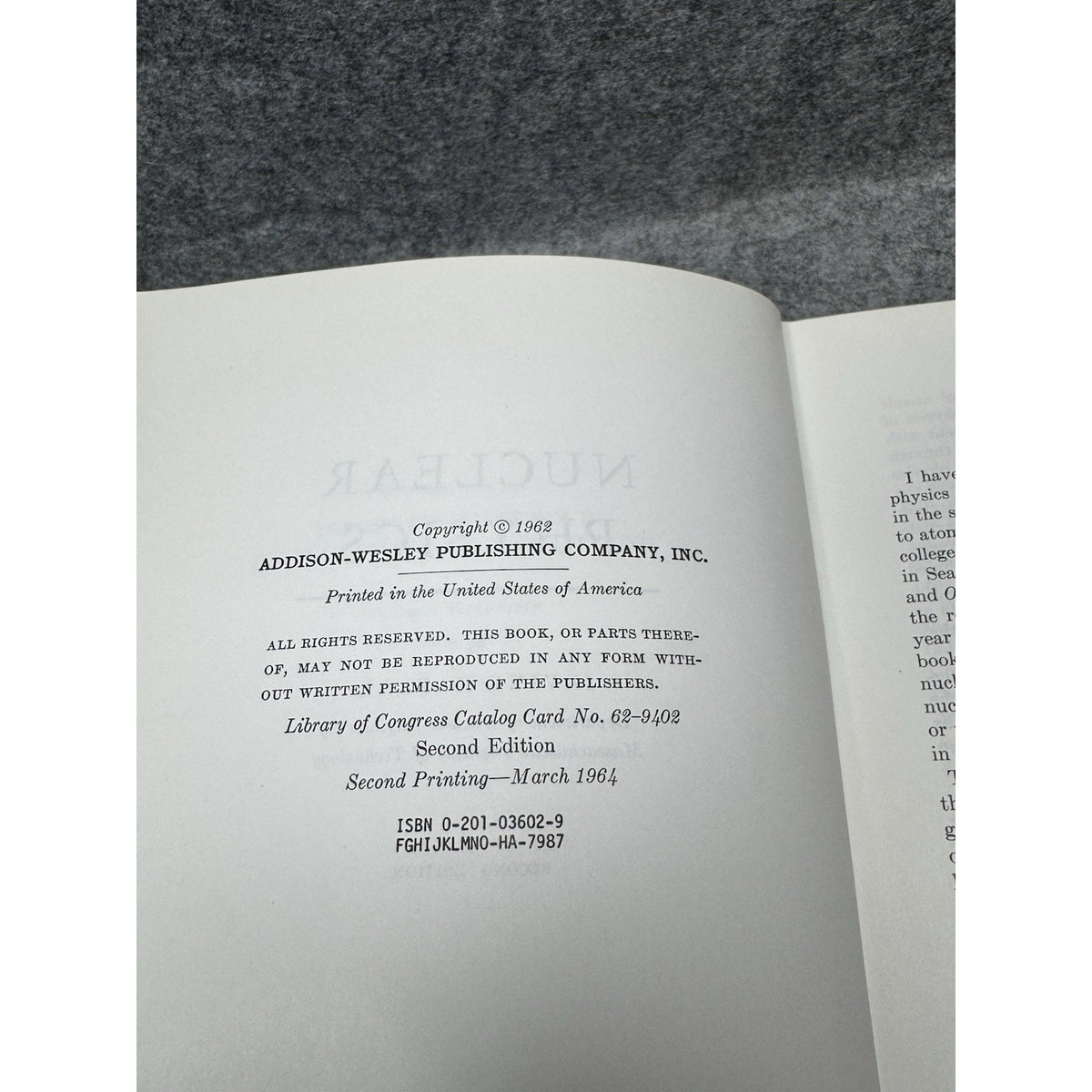 Nuclear Physics Irving Kaplan 2nd Edition 2nd Printing 1964 MIT Hardcover