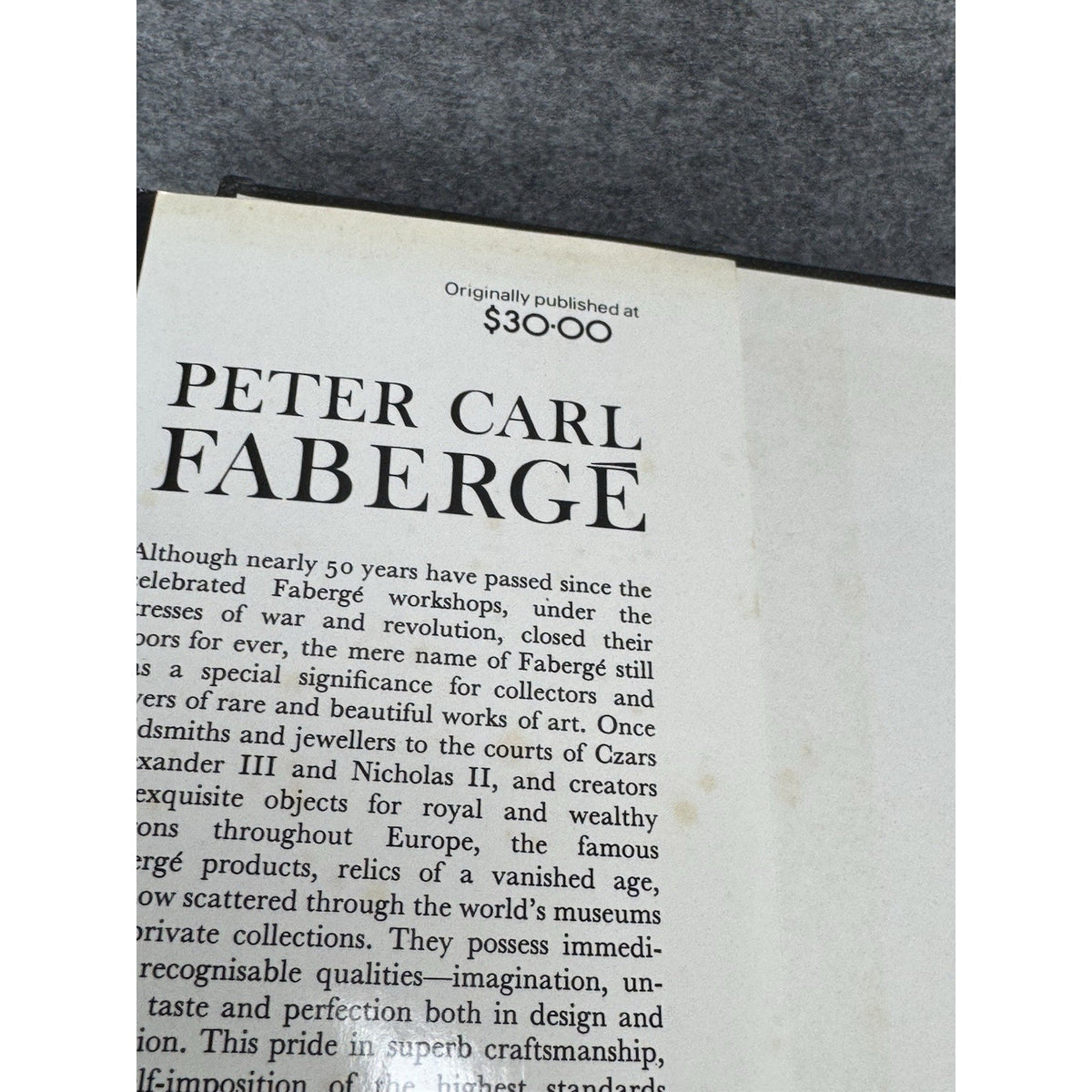 Peter Carl Faberge 1979 Bainbridge Goldsmith Russian Imperial Court HC DJ