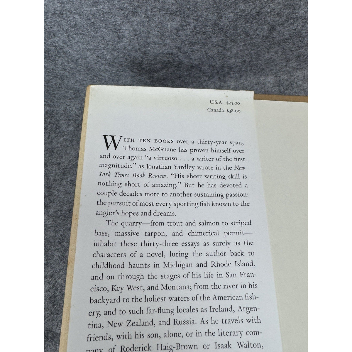 The Longest Silence Thomas McGuane First Edition HC DJ Fly Fishing Essays