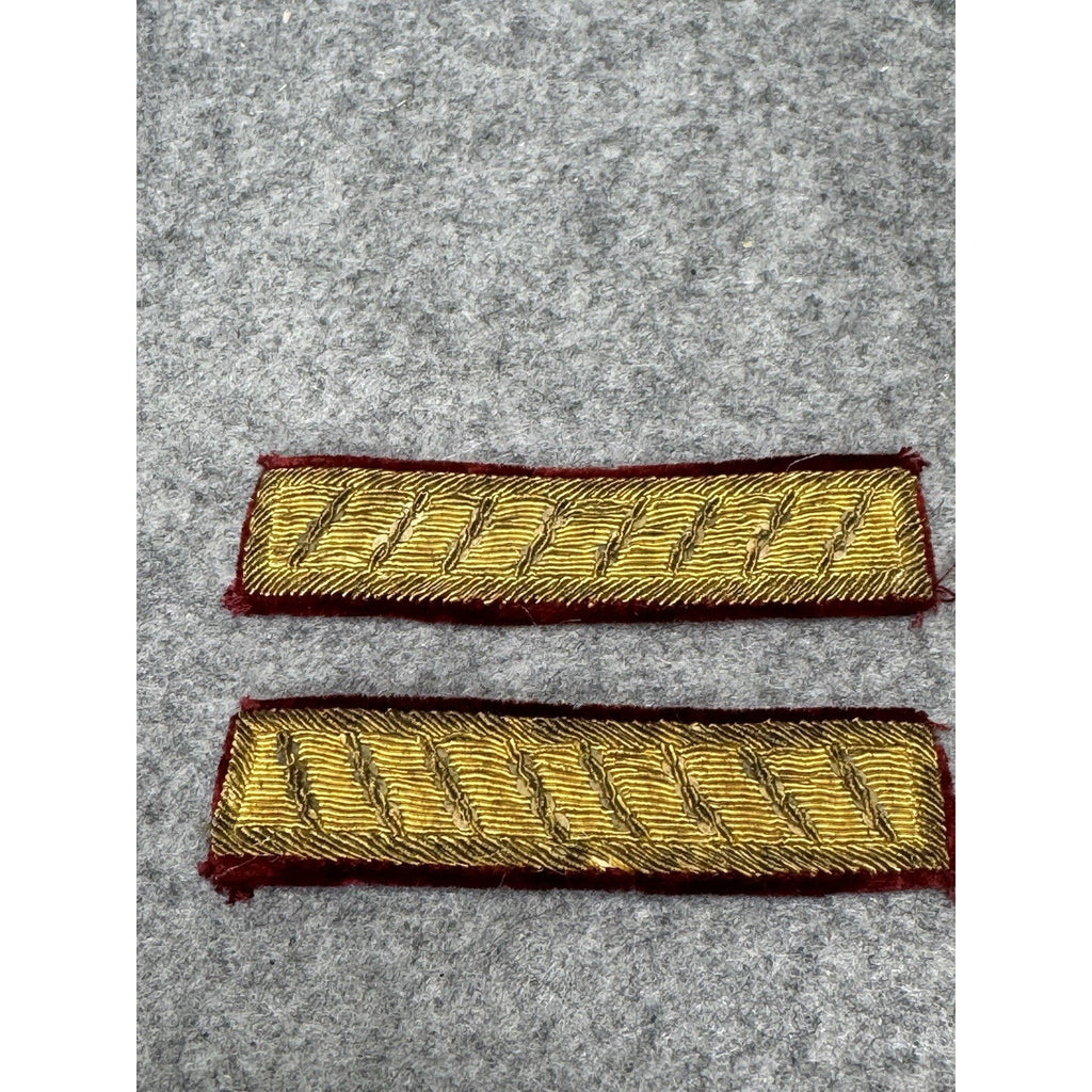 French Medical Officer Bullion Epaulette Holders Pair Red Velvet Shoulder Straps