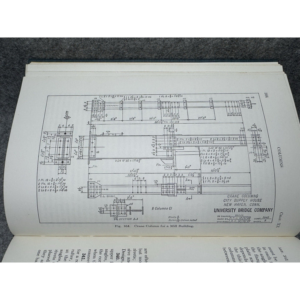 1956 Structural Drafting Carlton Bishop Civil Engineering Steel Hardcover