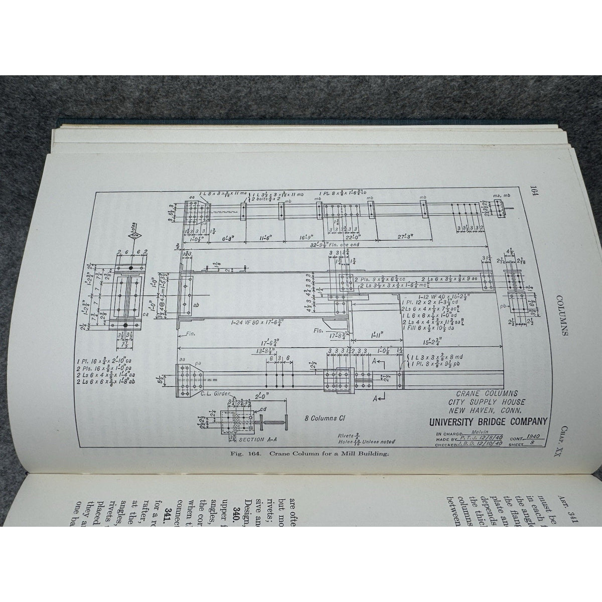 1956 Structural Drafting Carlton Bishop Civil Engineering Steel Hardcover