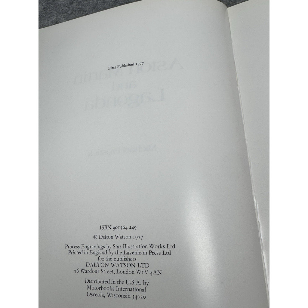 1977 Aston Martin and Lagonda Michael Frostick First Edition Dalton Watson HC