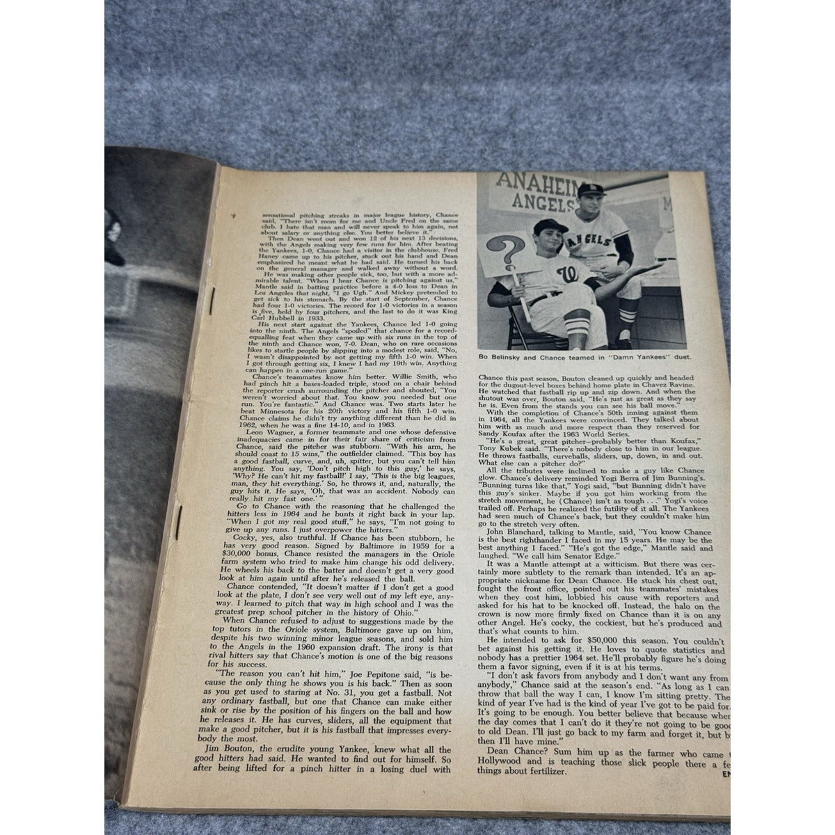 1965 Baseball Yearbook Magazine Mickey Mantle Bob Gibson Dick Allen Dean Chance
