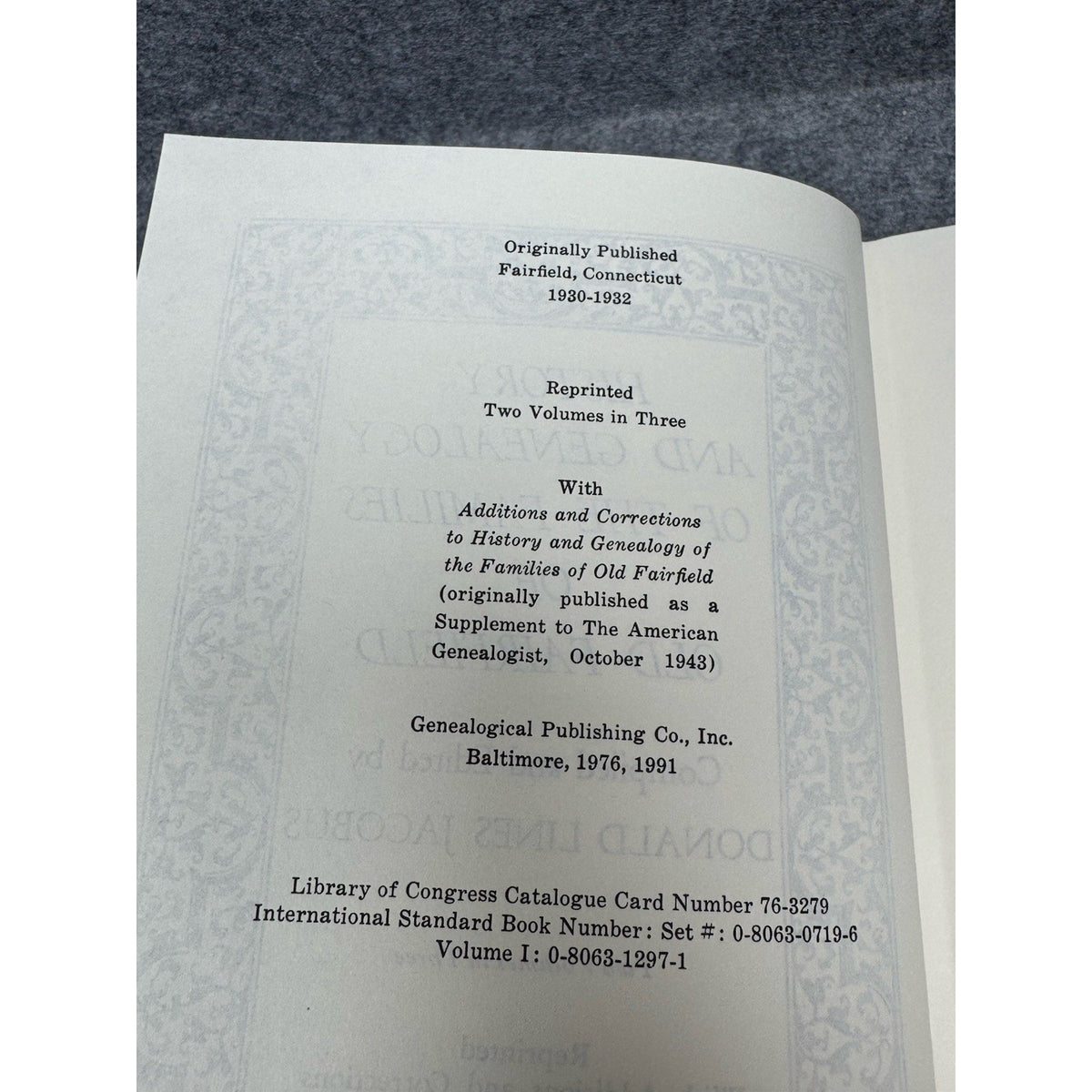 Families of Old Fairfield Genealogy Jacobus 3 Book Hardcover Set Connecticut