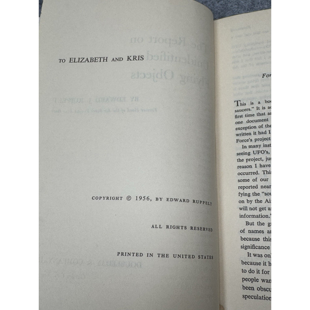 1956 Report on Unidentified Flying Objects Edward J Ruppelt HC w/DJ BCE
