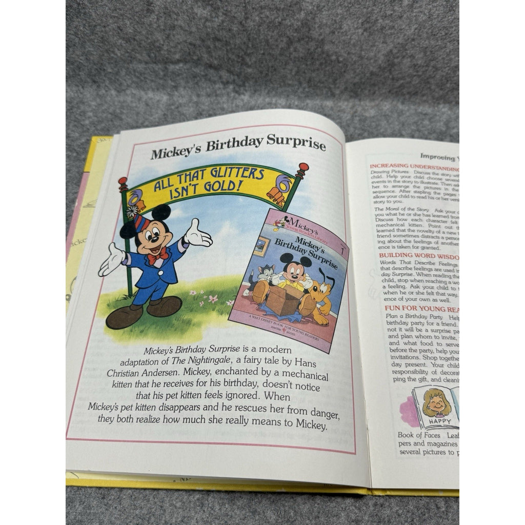 1990 Mickey’s Young Readers Library Vol 19 Young Readers Guide Disney HC