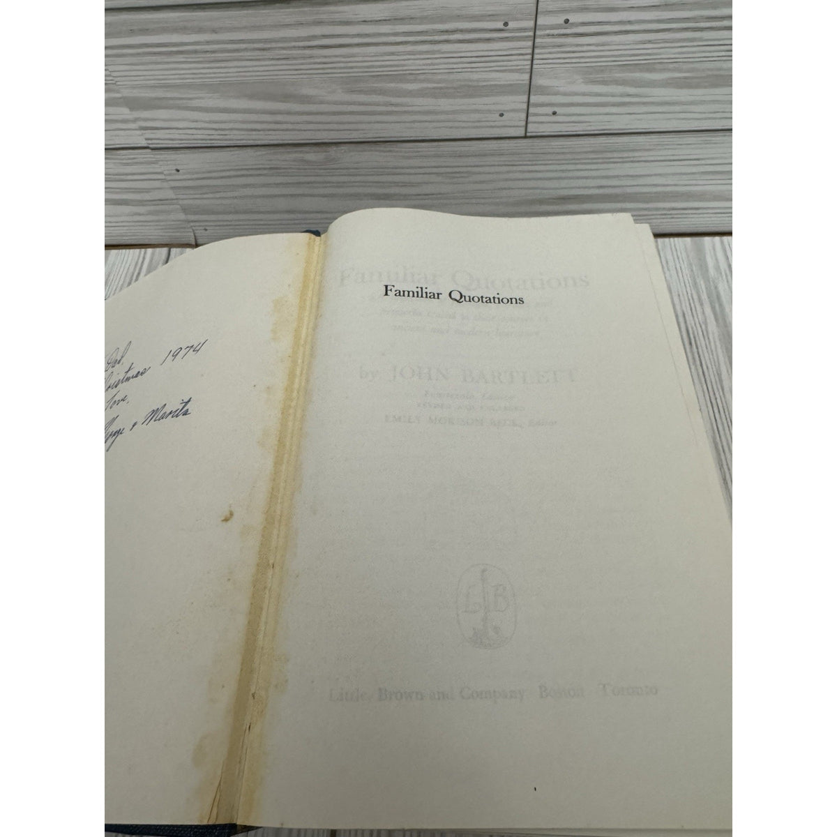 Bartlett’s Familiar Quotations 14th Edition 1968 HC Little Brown John Bartlett