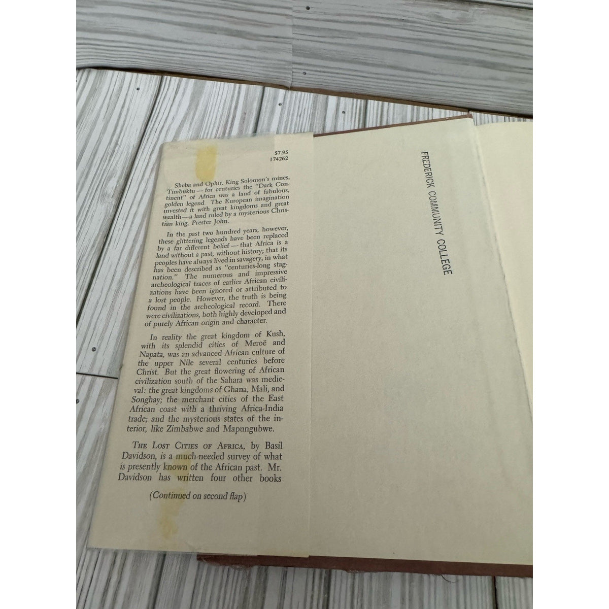 The Lost Cities of Africa Basil Davidson 1959 HC DJ