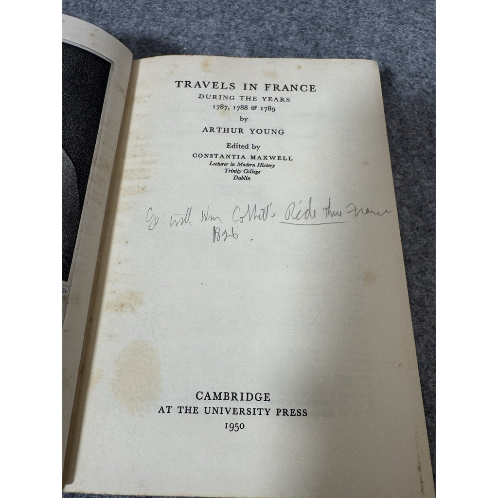 1950 Travels in France 1787-1789 Arthur Young HC Cambridge History