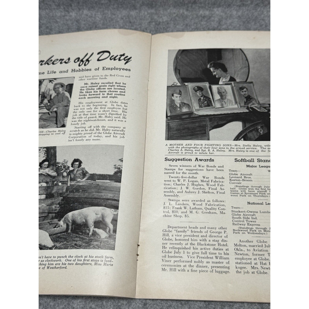 1943 Globe Beam August WWII Aircraft Magazine Fort Worth War Bonds Army Police