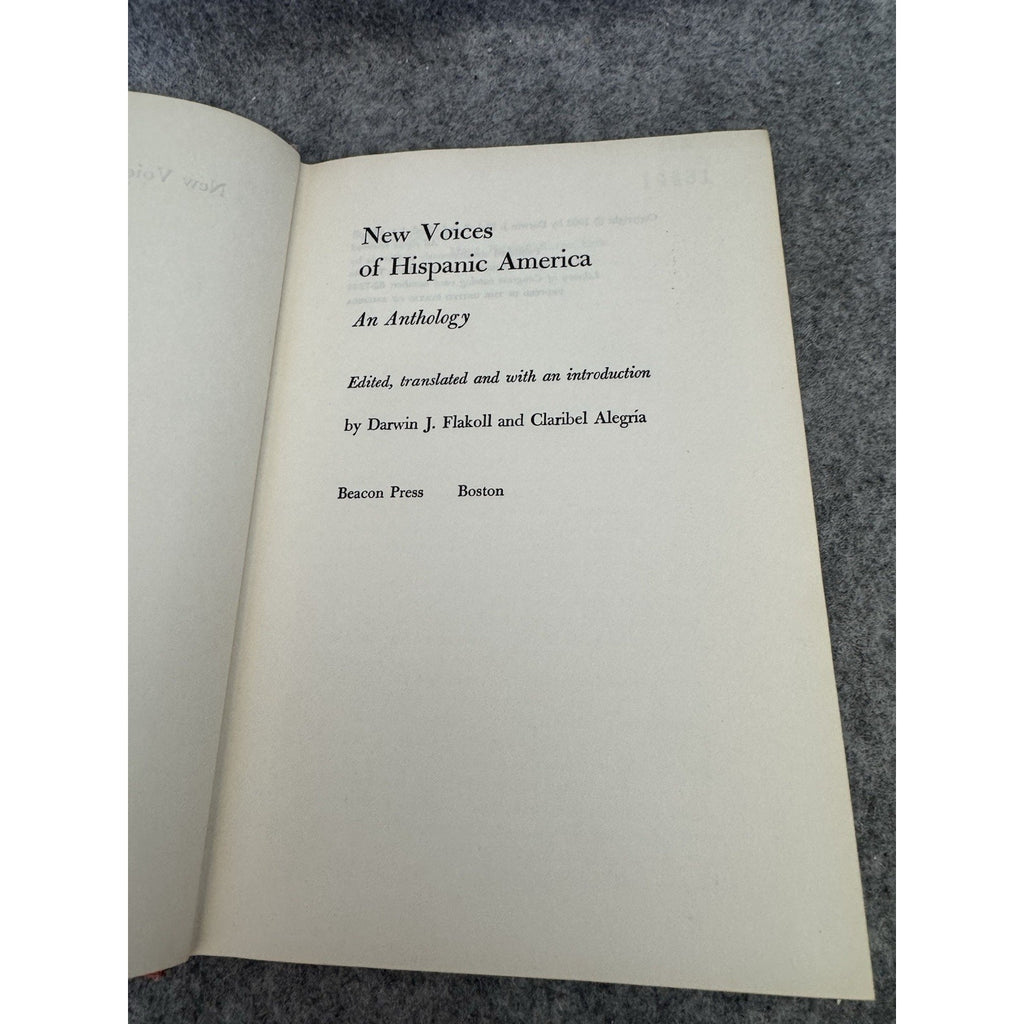 1962 New Voices of Hispanic America Anthology Flakoll Alegria HC