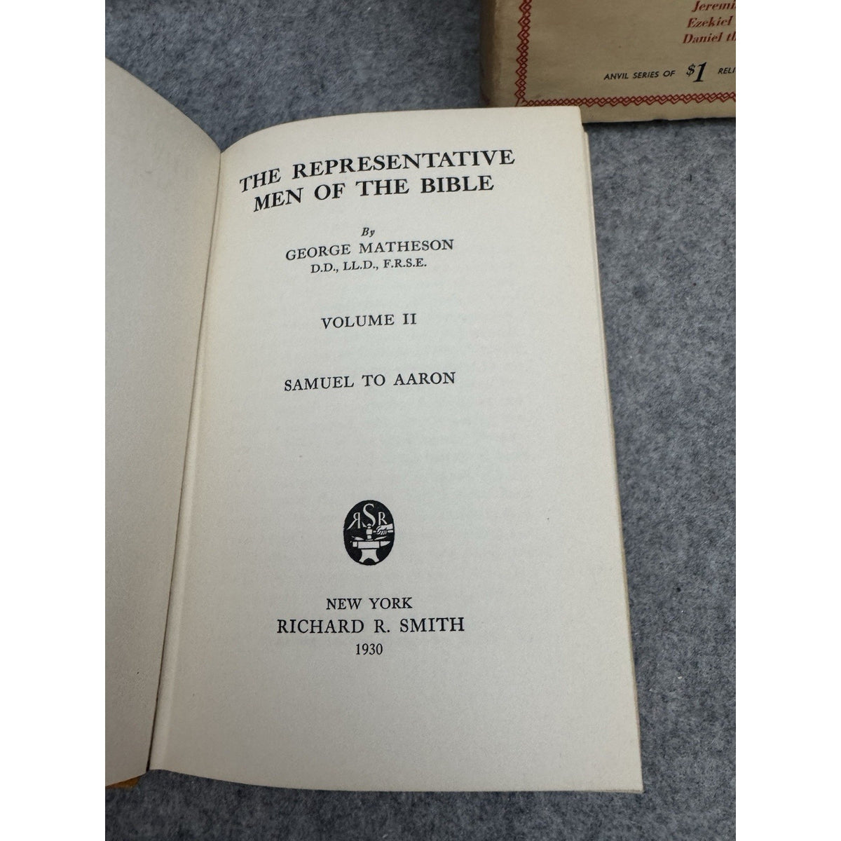 Representative Men of the Bible Vol II & III George Matheson 1930 HC DJ Set