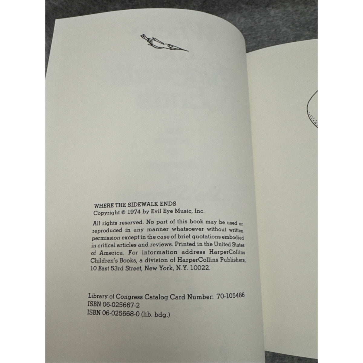 HarperCollins Where the Sidewalk Ends by Silverstein 1974 Illustrated HC