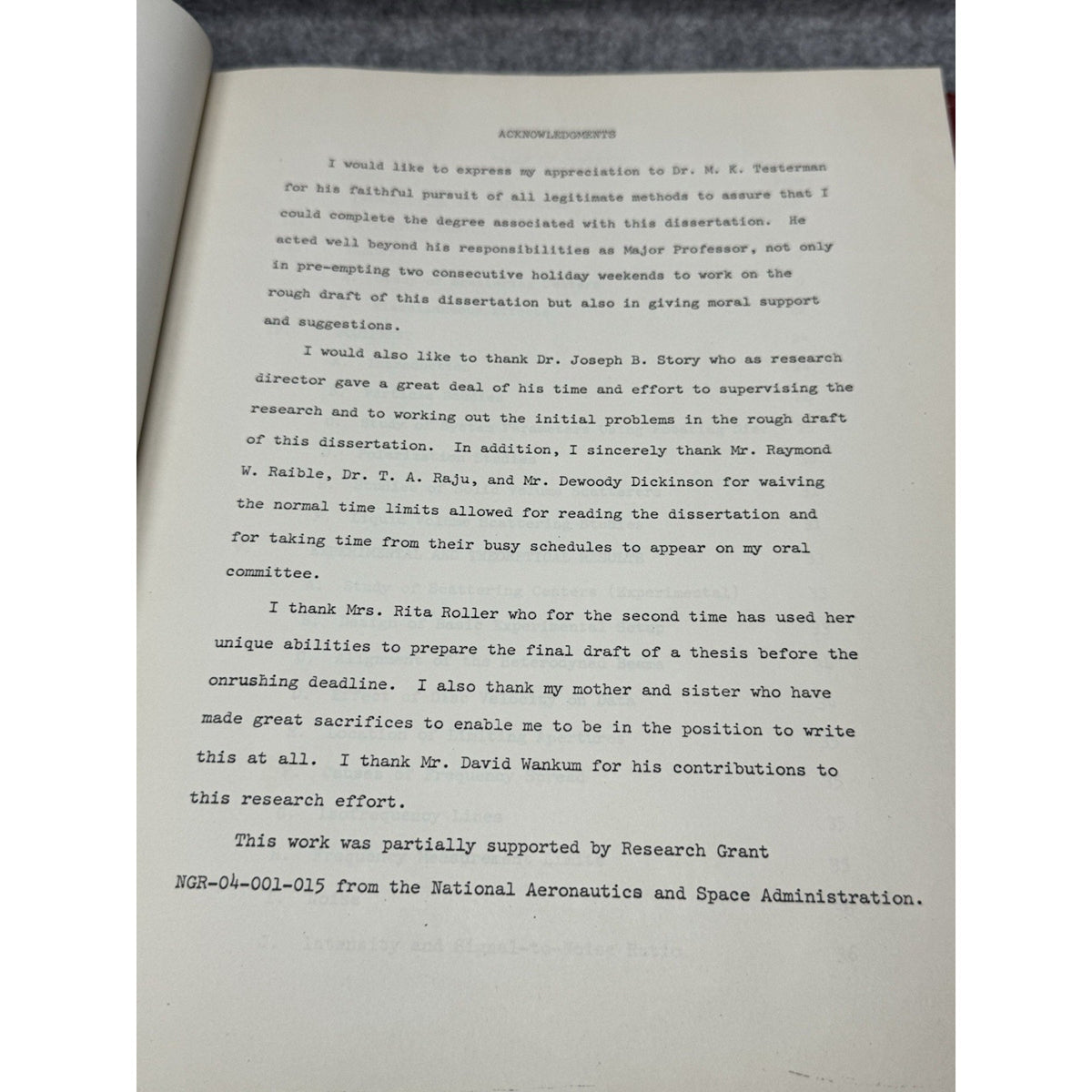 NASA Funded 1968 Doppler Fluid Velocity Dissertation Committee Signed Bond