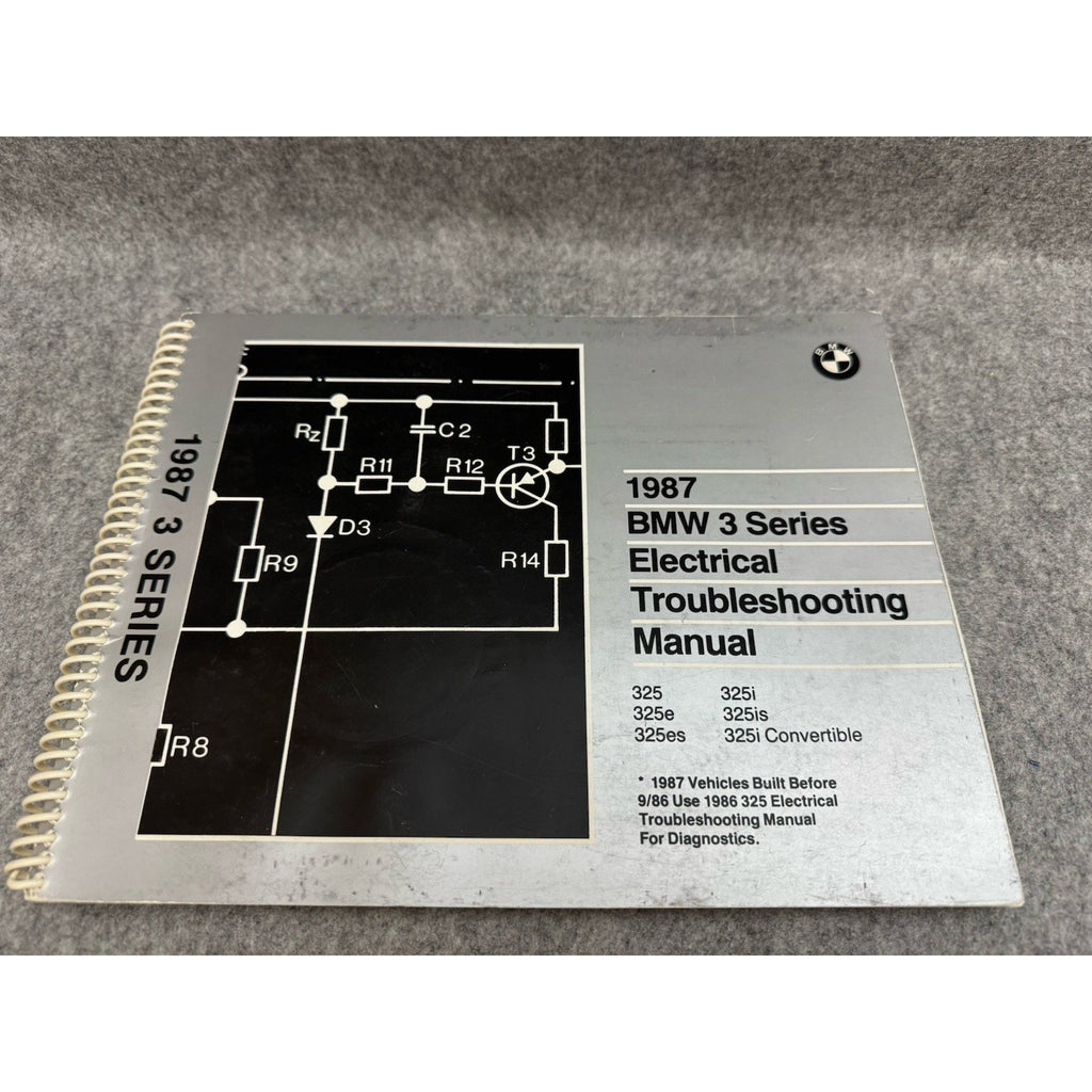 Original Genuine OEM 1987 BMW 3 Series Electrical Troubleshooting Service Manual