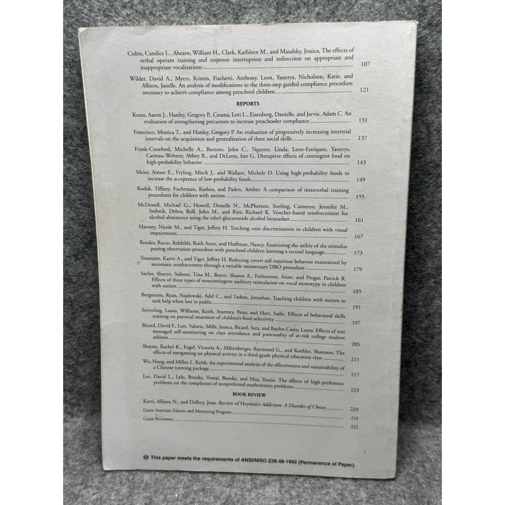 2012 Journal of Applied Behavior Analysis Vol 45 No 1 Autism ABA Research