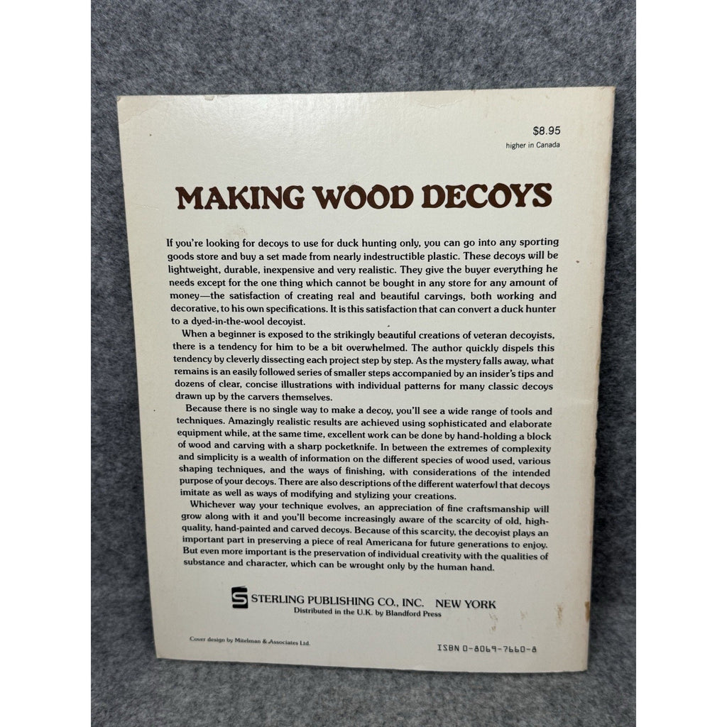 1982 Making Wood Decoys Patrick Spielman Duck Carving Patterns Woodworking Book