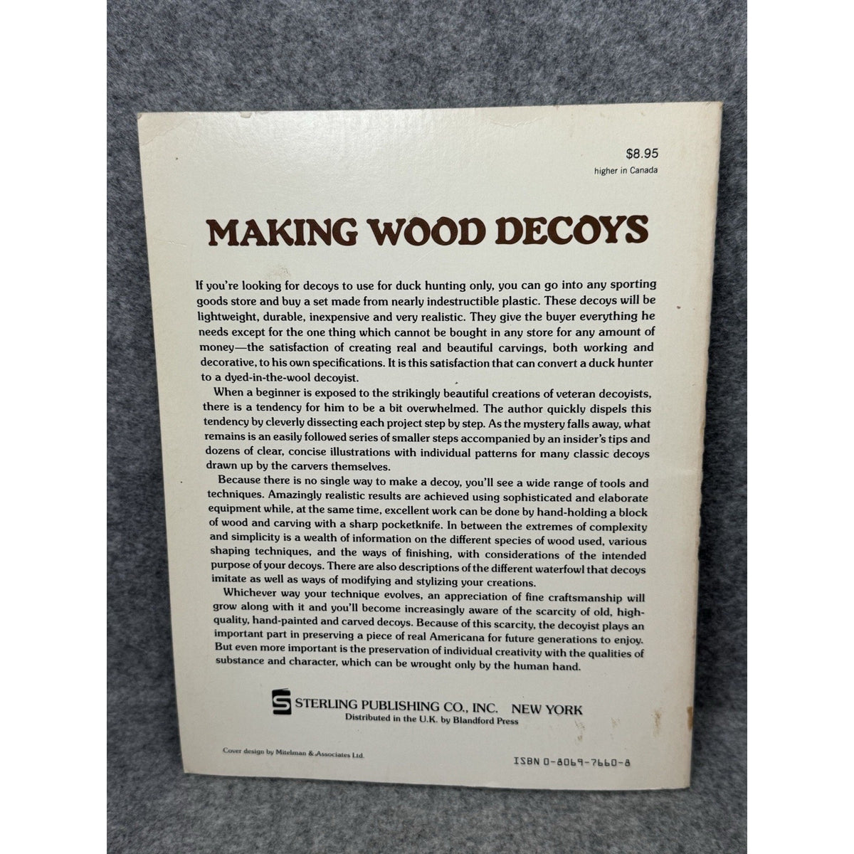 1982 Making Wood Decoys Patrick Spielman Duck Carving Patterns Woodworking Book