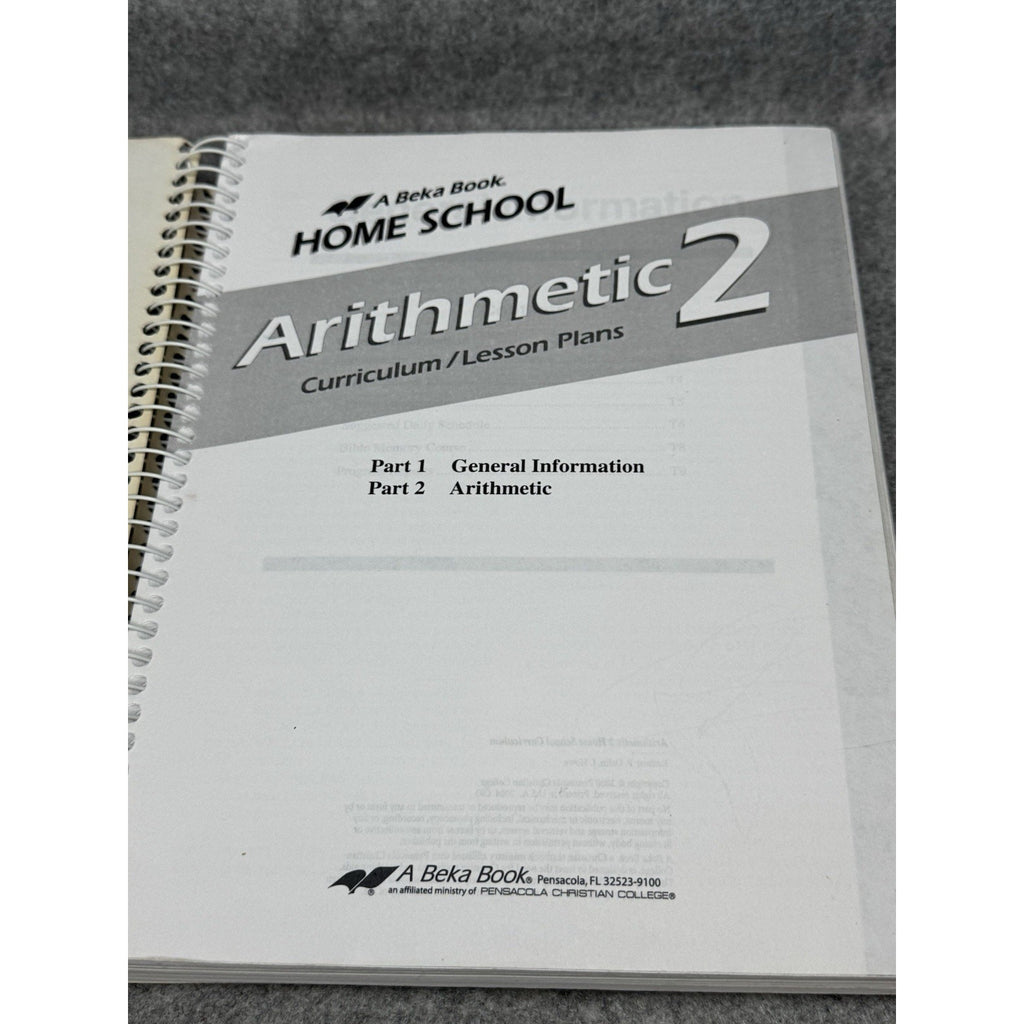 A Beka Arithmetic 2 Home School Curriculum Lesson Plans Grade 2 Spiral Bound